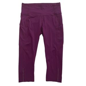 Lululemon Fast & Free Crop II Nulux 19” Marvel Purple Size 8